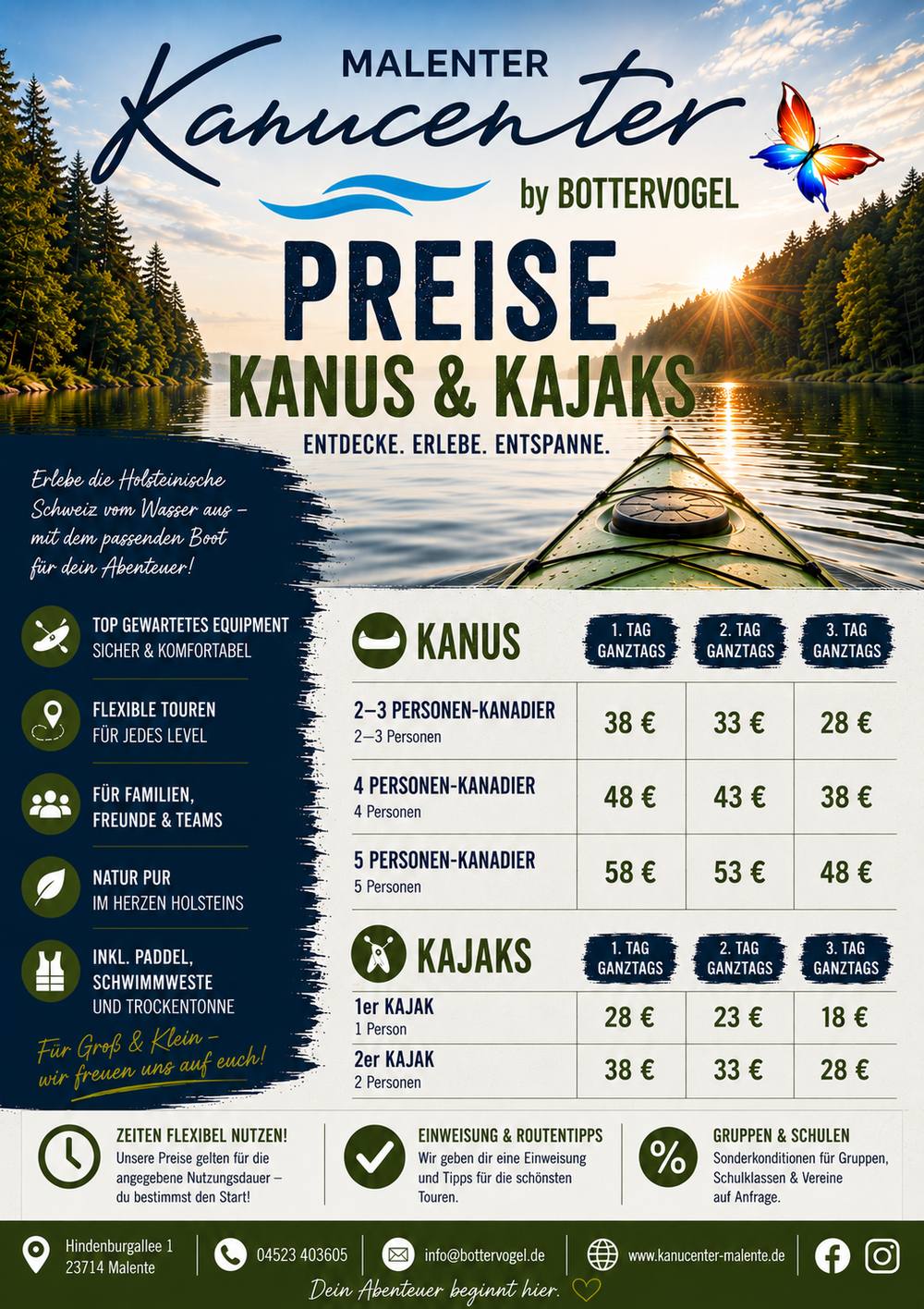 Preisliste Kanucenter